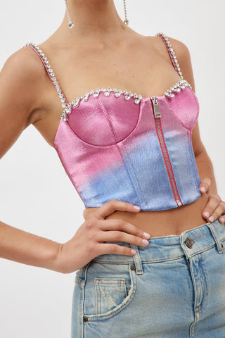 Ombre Pink Multi Crystal Bustier - Désordre Boutique