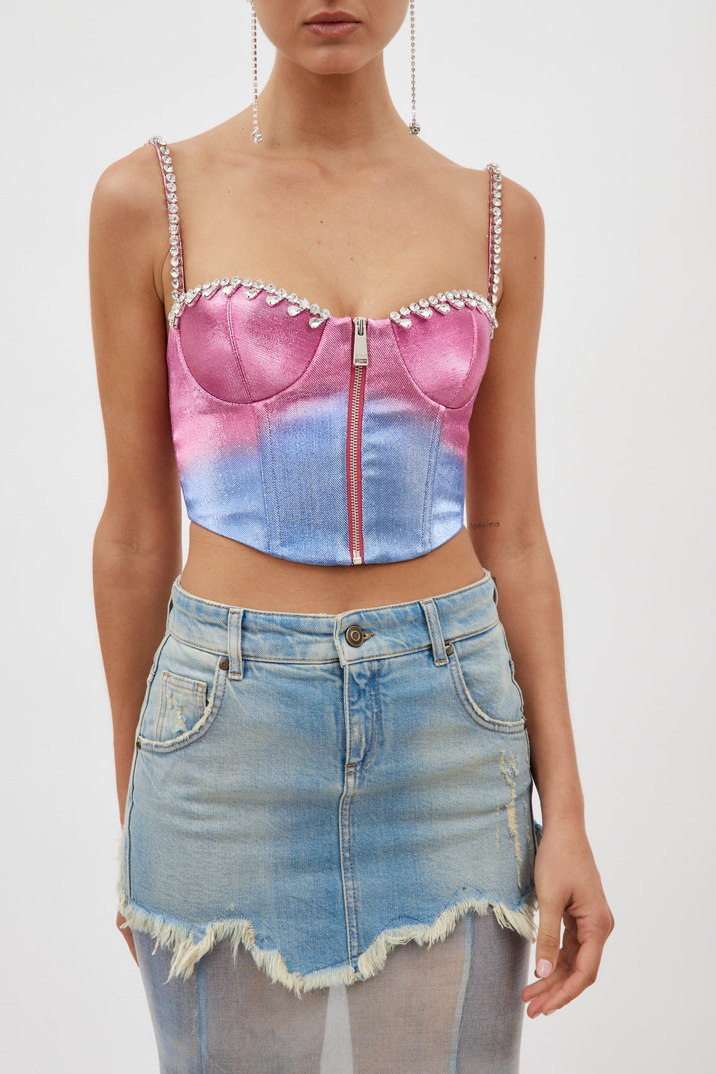 Ombre Pink Multi Crystal Bustier - Désordre Boutique