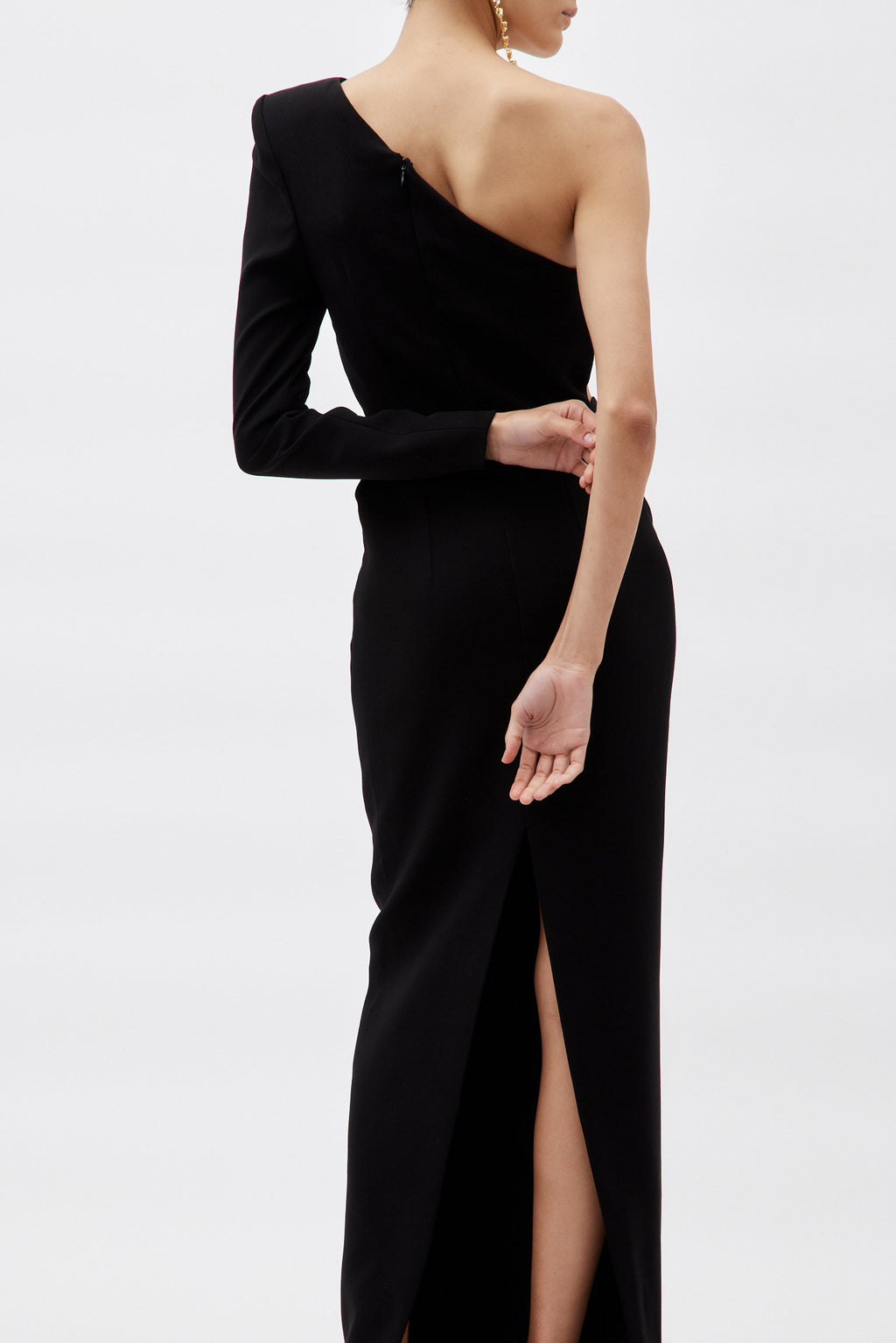 One Shoulder Black Diamond Cut Out Dress - Désordre Boutique