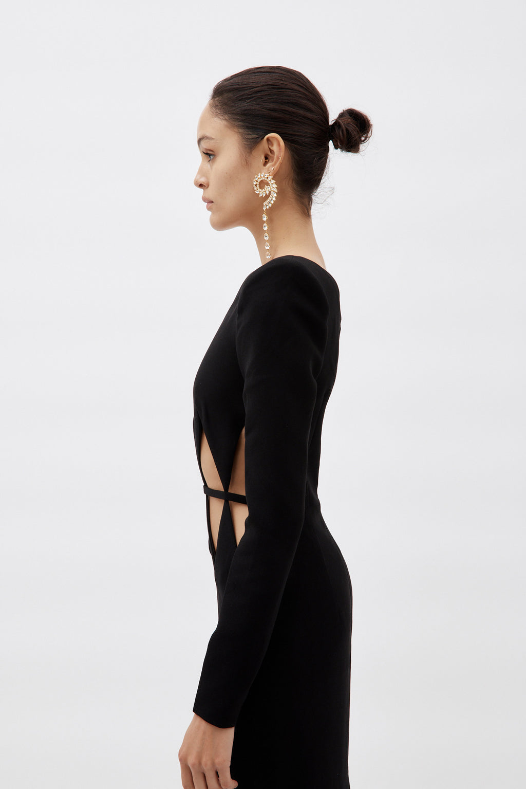 One Shoulder Black Diamond Cut Out Dress - Désordre Boutique