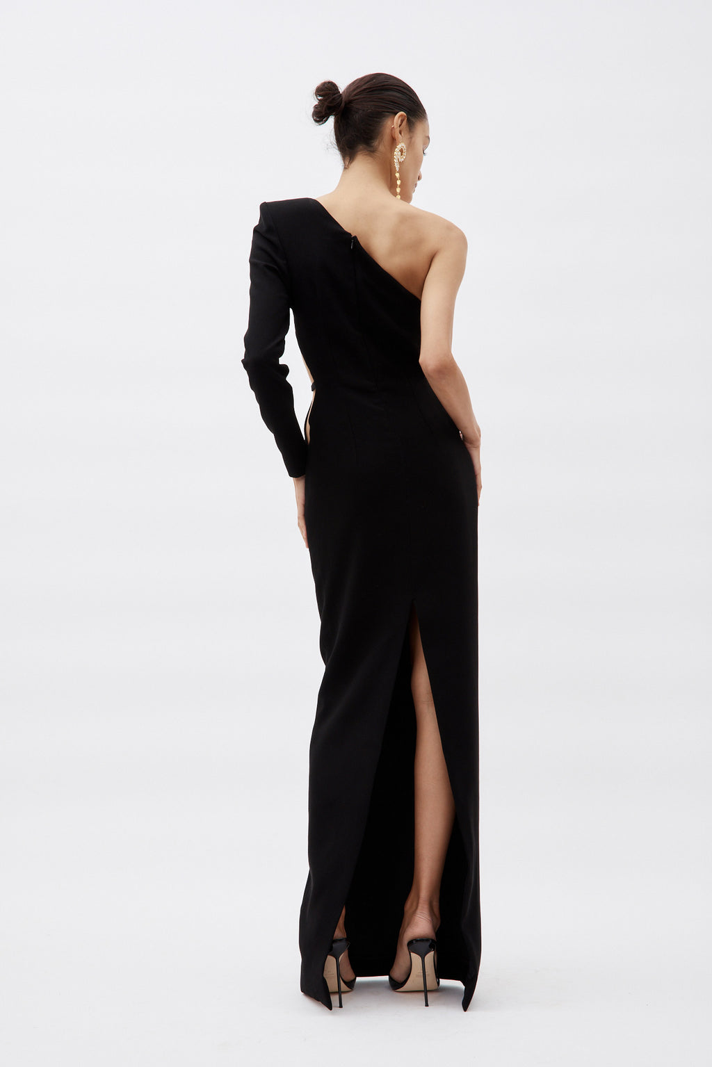 One Shoulder Black Diamond Cut Out Dress - Désordre Boutique