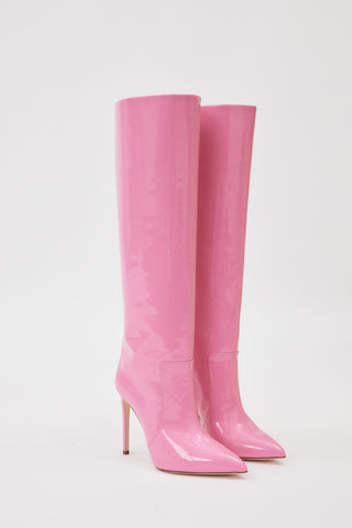 Patent Flamingo Stiletto Boots - Désordre Boutique