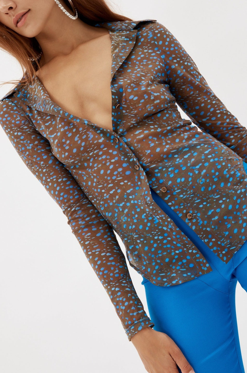 Printed Mesh Stingray Button Down - Désordre Boutique