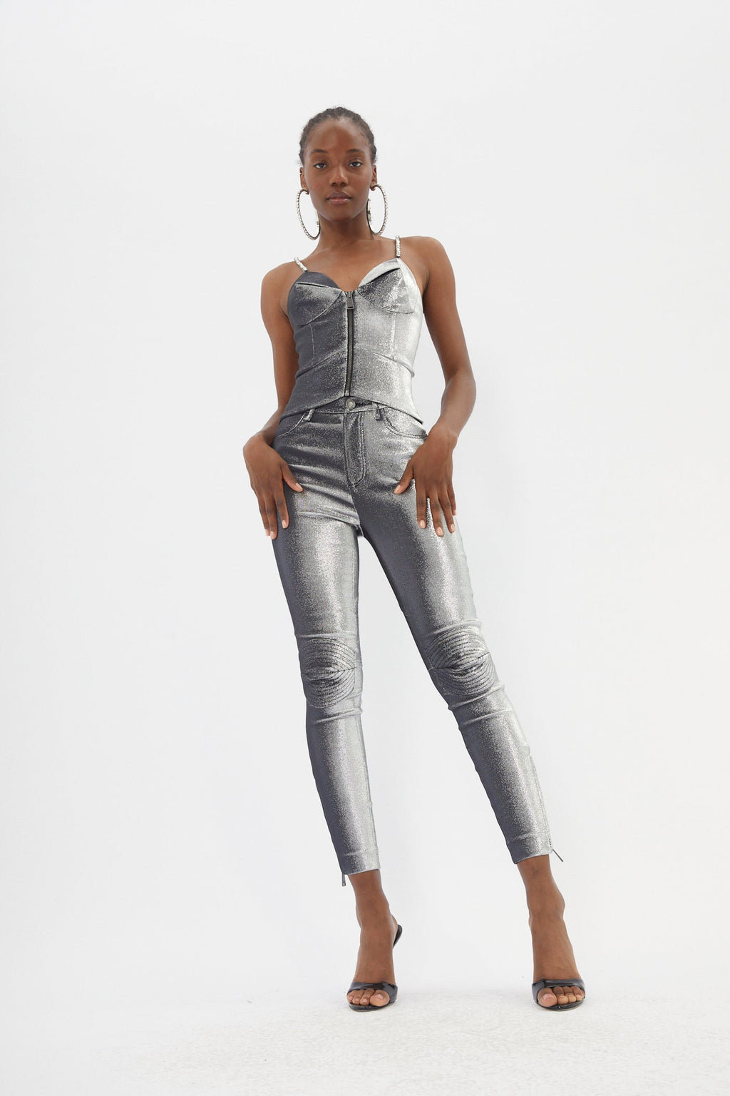 Pyramid Cup Silver Corset Top - Désordre Boutique