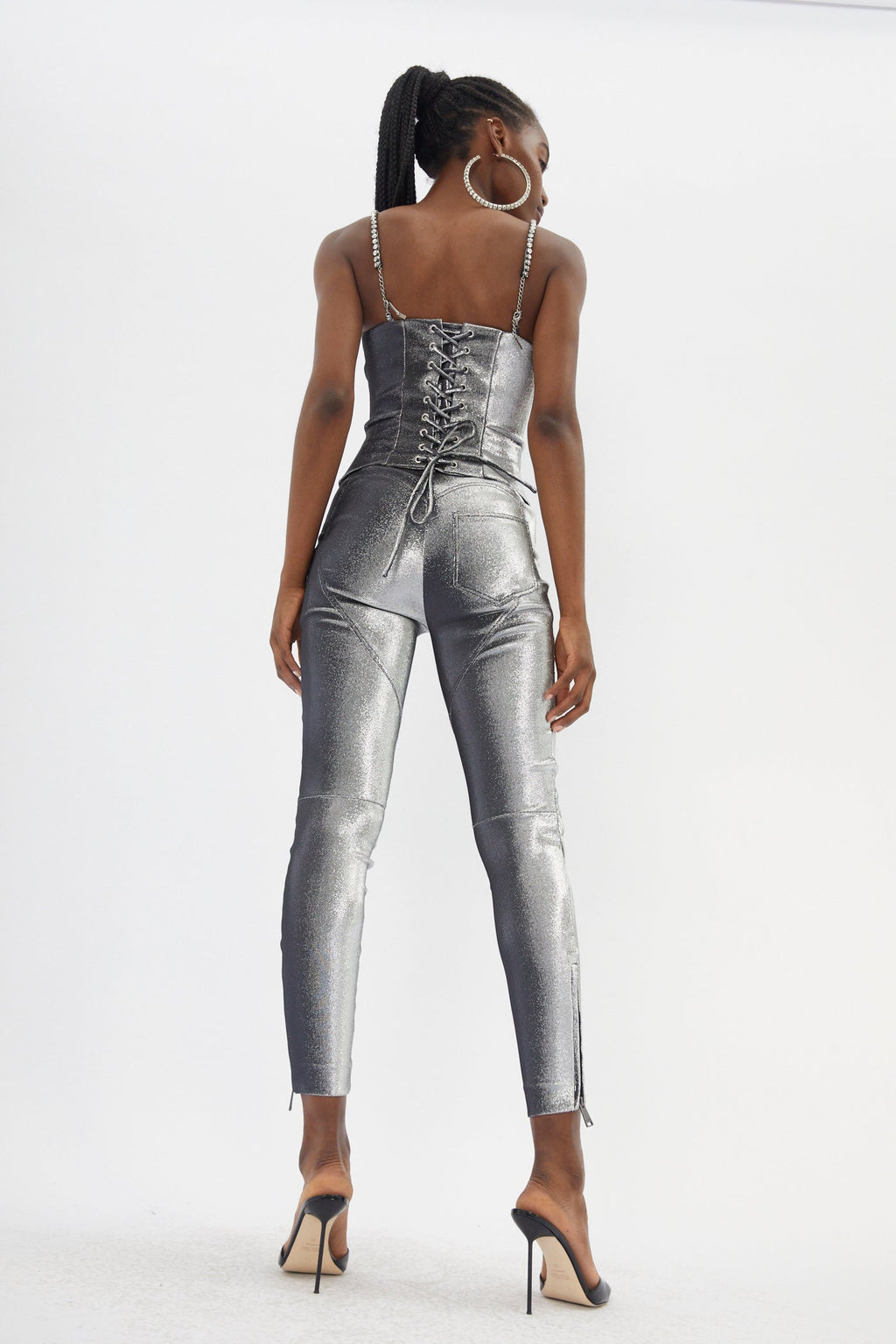 Pyramid Cup Silver Corset Top - Désordre Boutique
