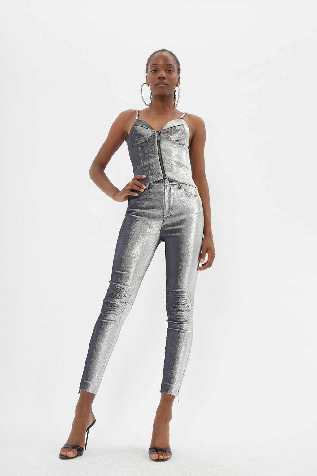Pyramid Cup Silver Corset Top - Désordre Boutique