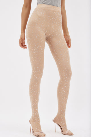 Rane Beige Crystal Stocking Pants - Désordre Boutique