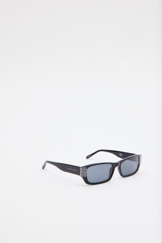 Rectangle Black Grey Crystal Sunglasses - Désordre Boutique