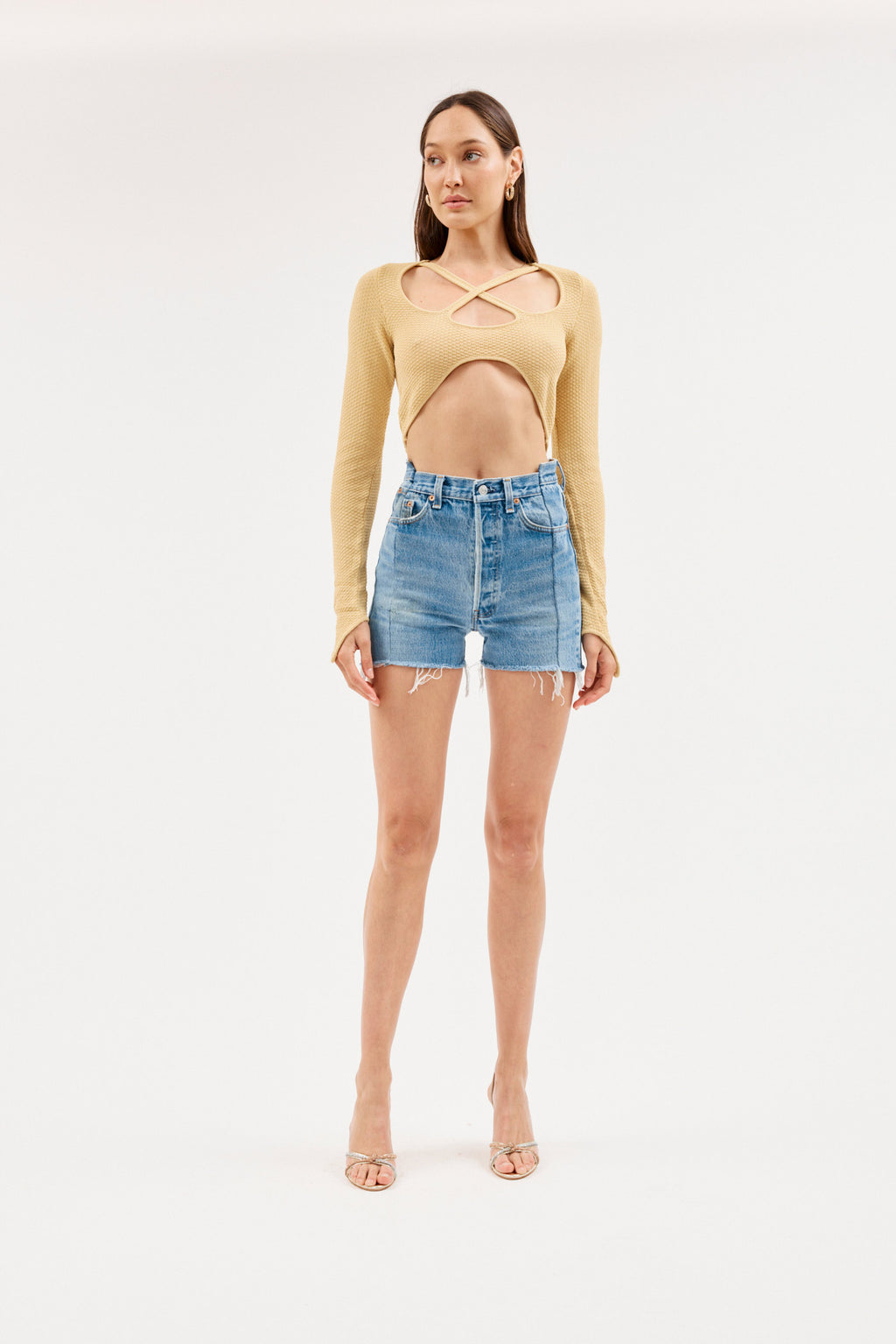 Ribbed Lemon Knit Underboob Crop Top - Désordre Boutique