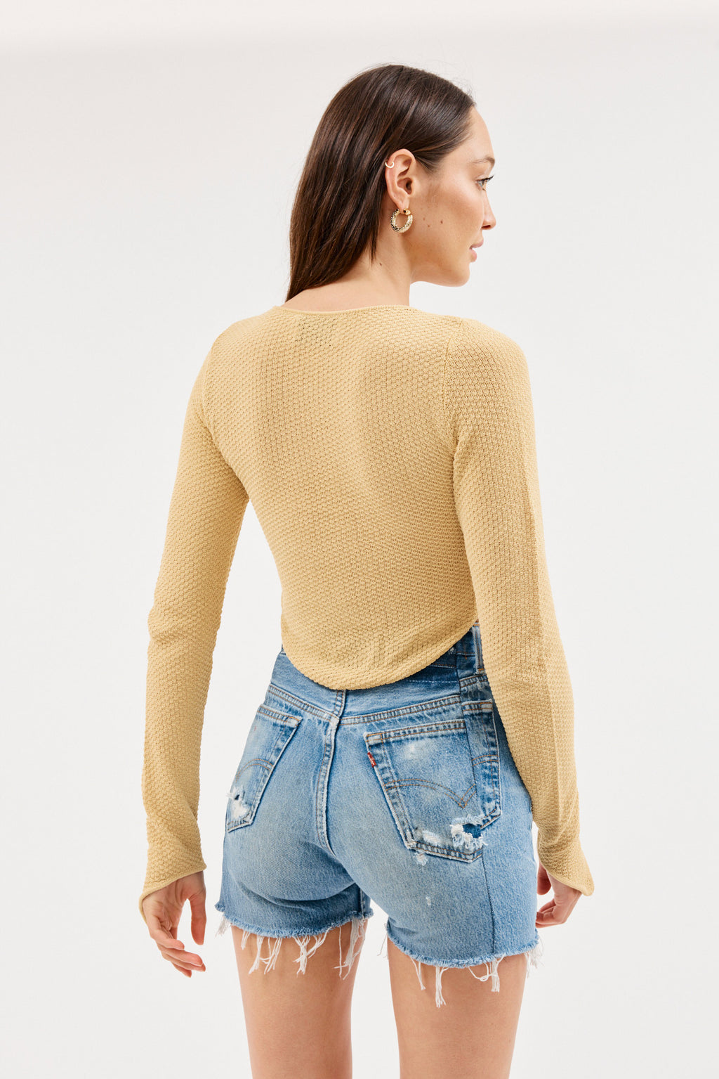 Ribbed Lemon Knit Underboob Crop Top - Désordre Boutique