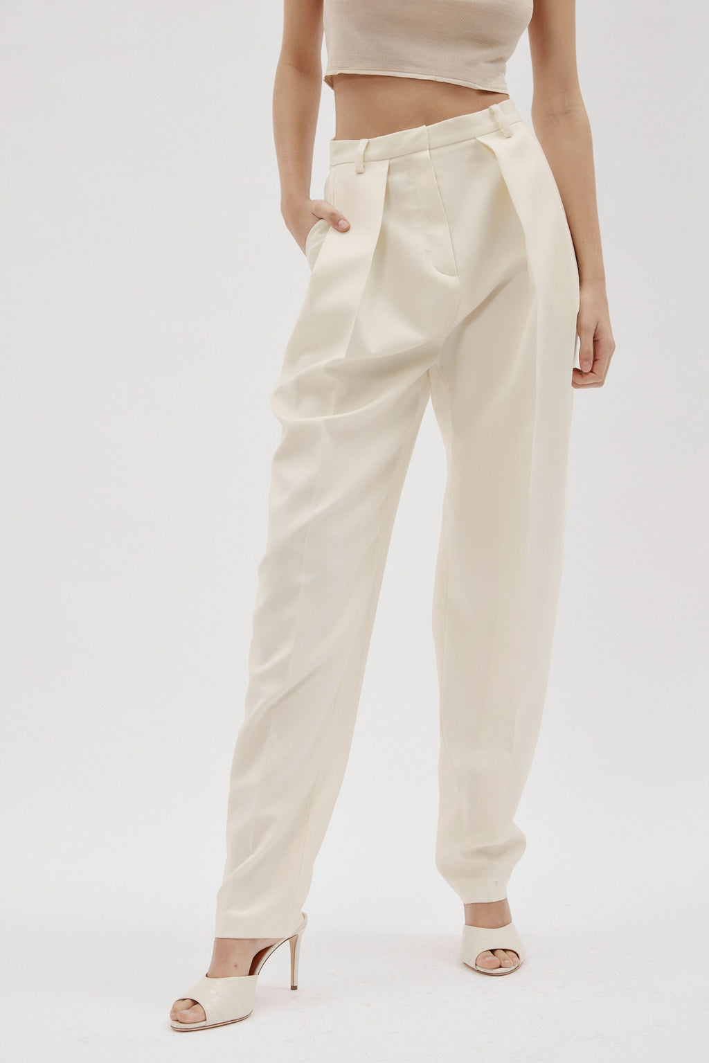 Shaldon Cream Wool Pants - Désordre Boutique