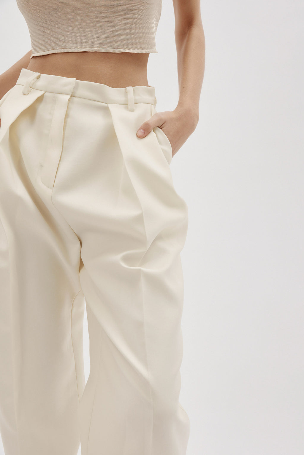 Shaldon Cream Wool Pants - Désordre Boutique