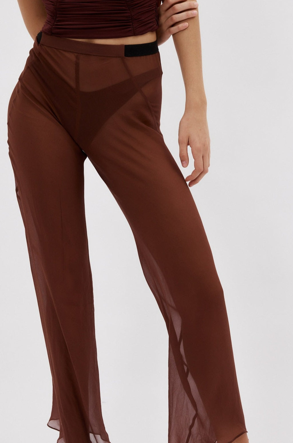 Silk Chiffon Mahogany Bias Trouser - Désordre Boutique