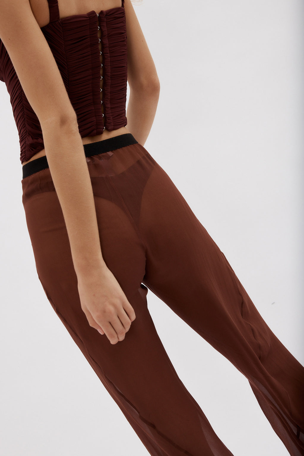 Silk Chiffon Mahogany Bias Trouser - Désordre Boutique