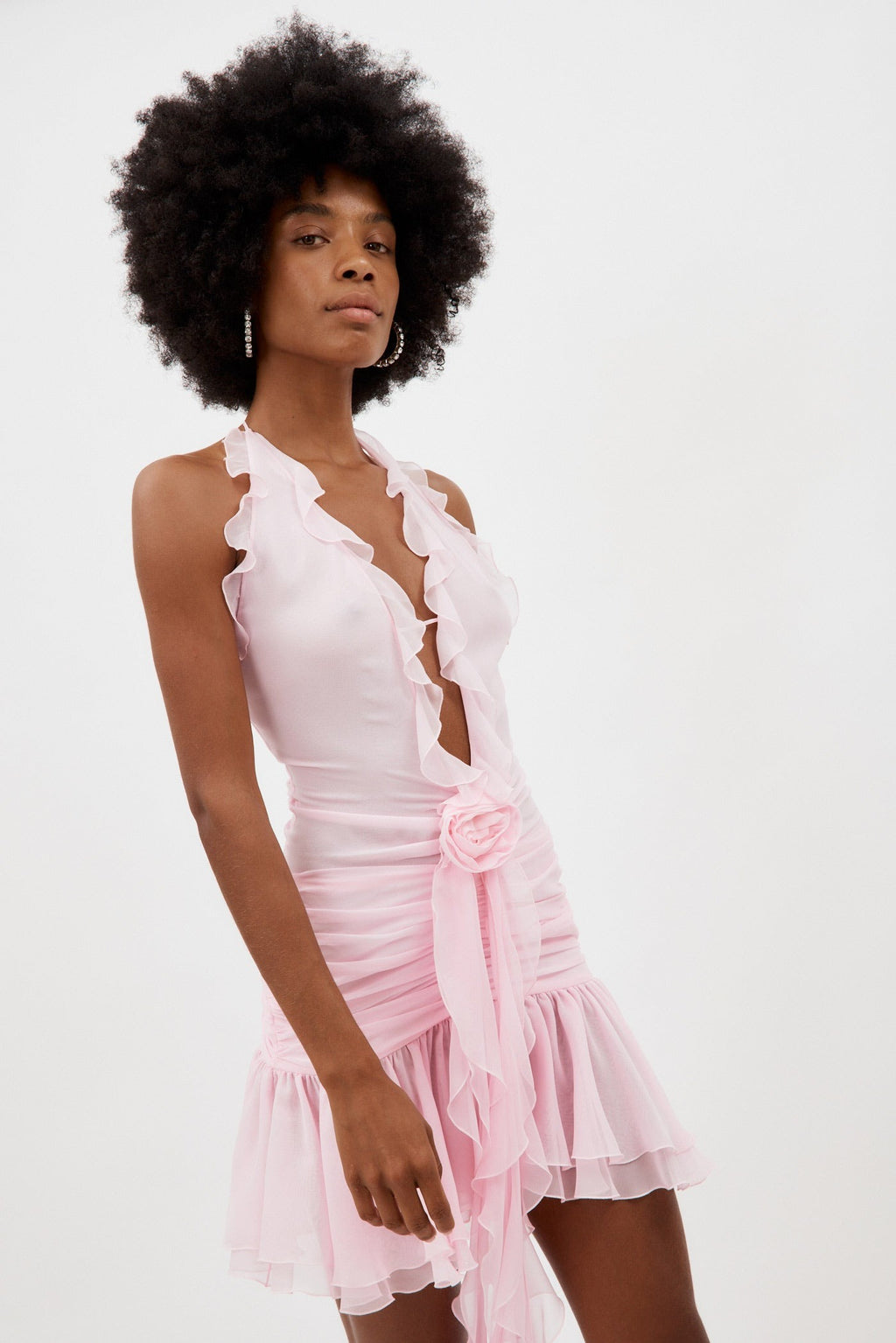 Silk Halter Chalk Pink Dress - Désordre Boutique