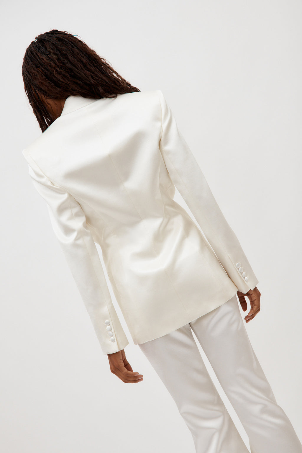 Single Button Wool White Blazer - Désordre Boutique