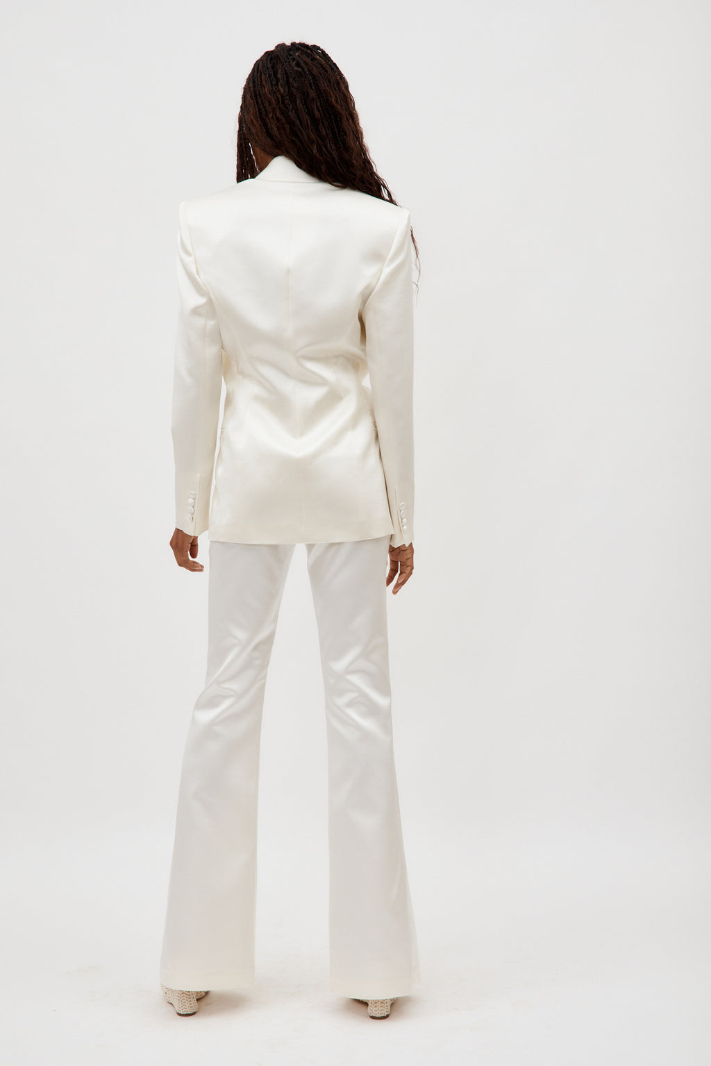 Single Button Wool White Blazer - Désordre Boutique