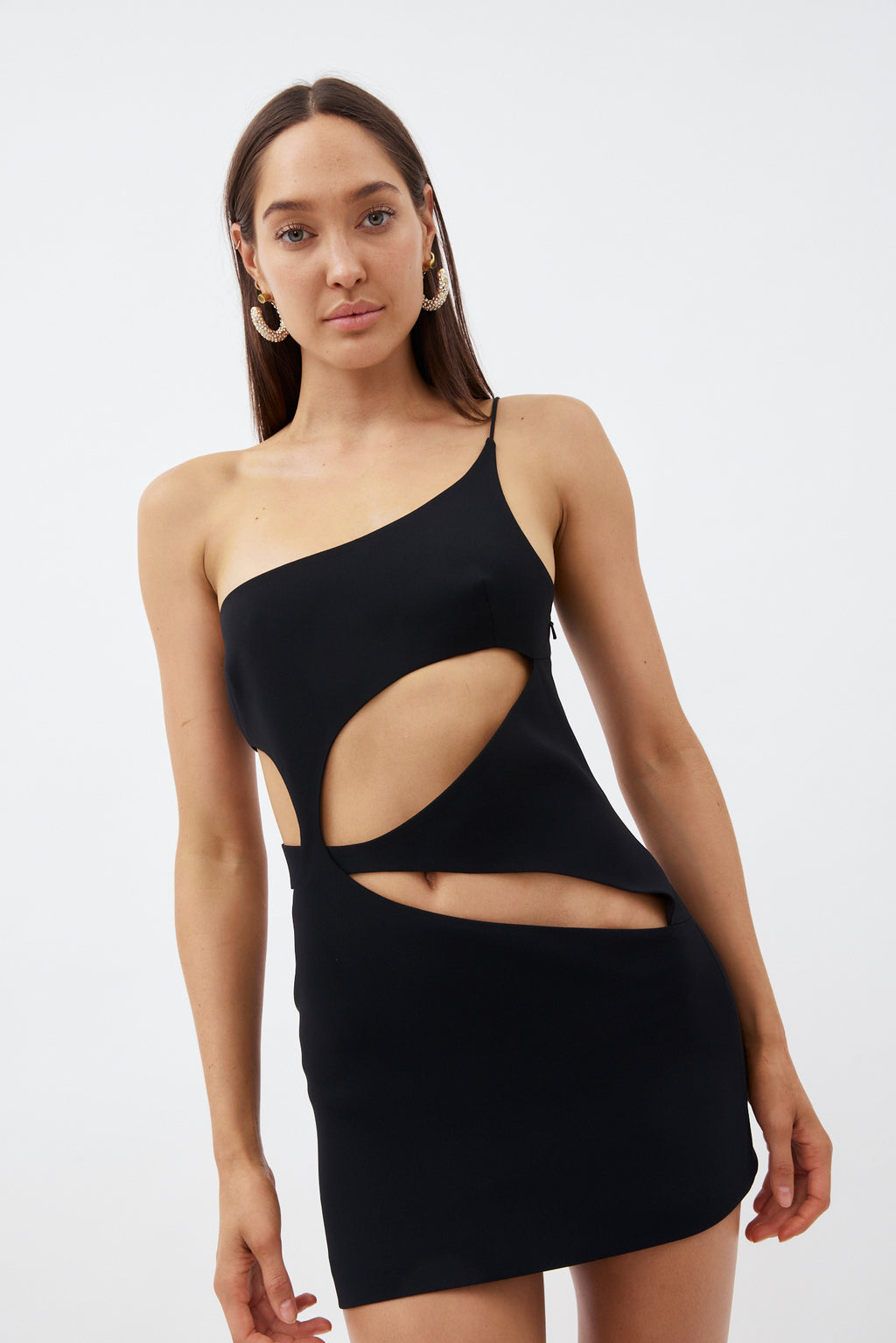 Single Strap Black Cut Out Mini Dress - Désordre Boutique