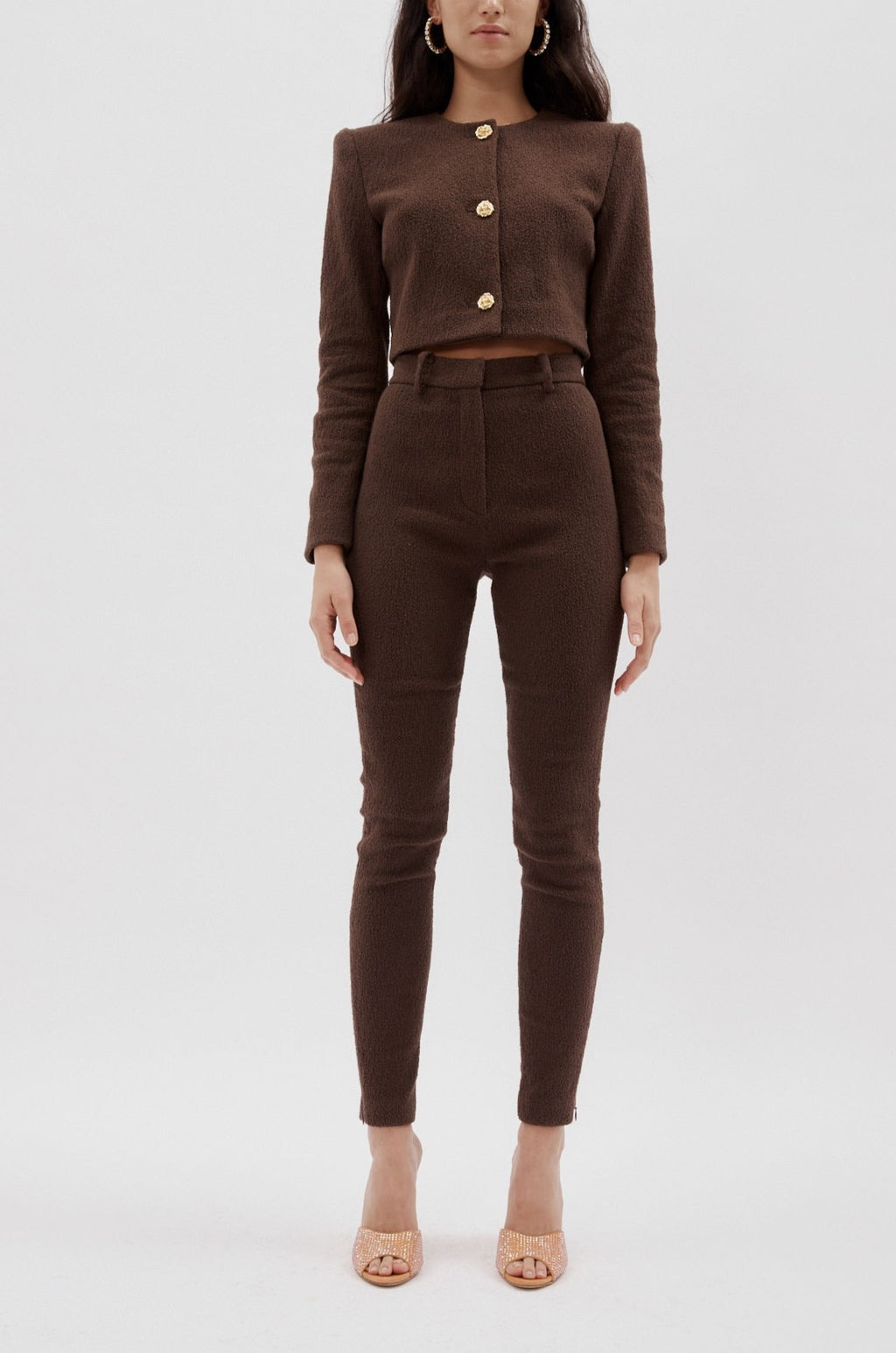 Skinny Brown Tailored Trousers - Désordre Boutique