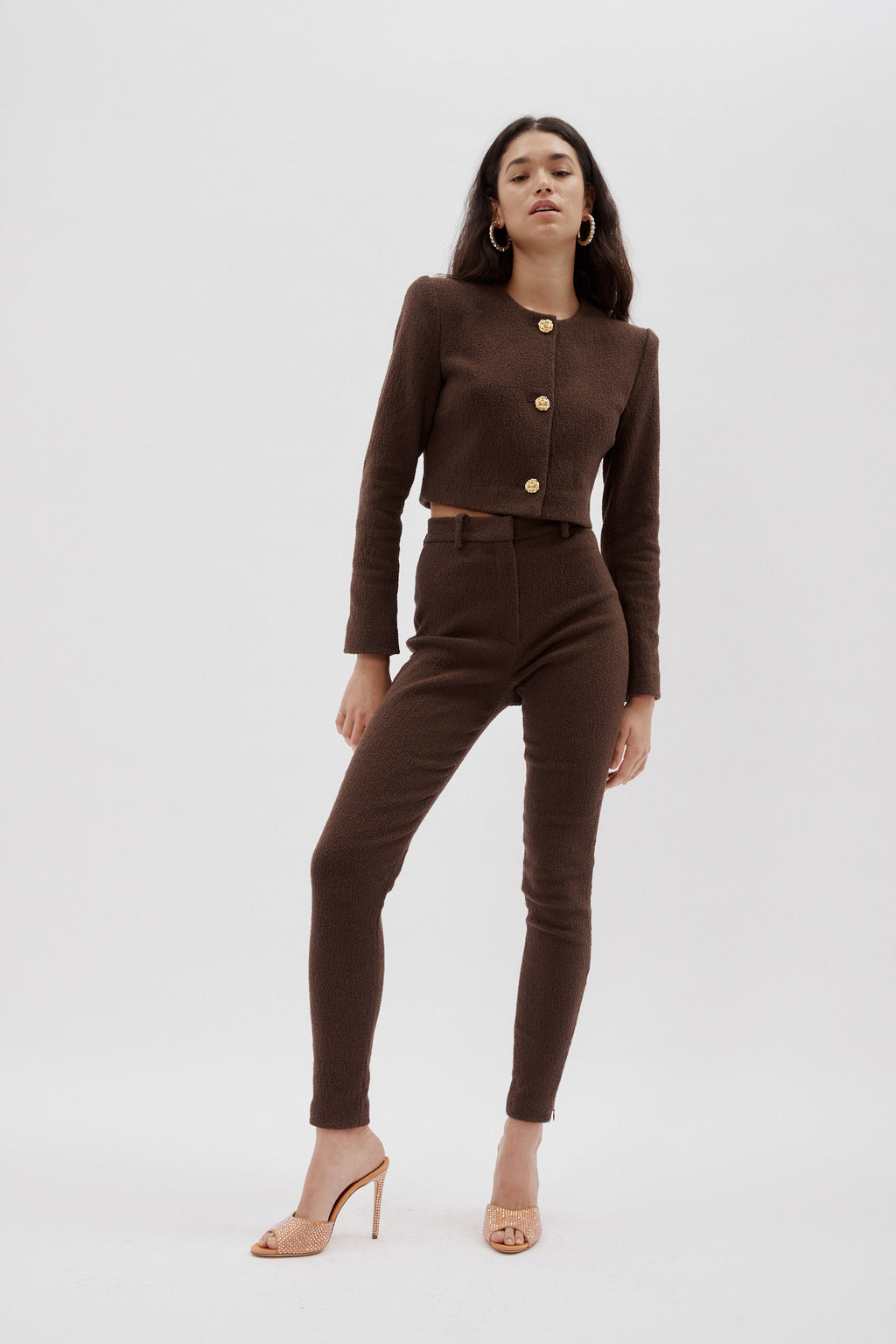 Skinny Brown Tailored Trousers - Désordre Boutique