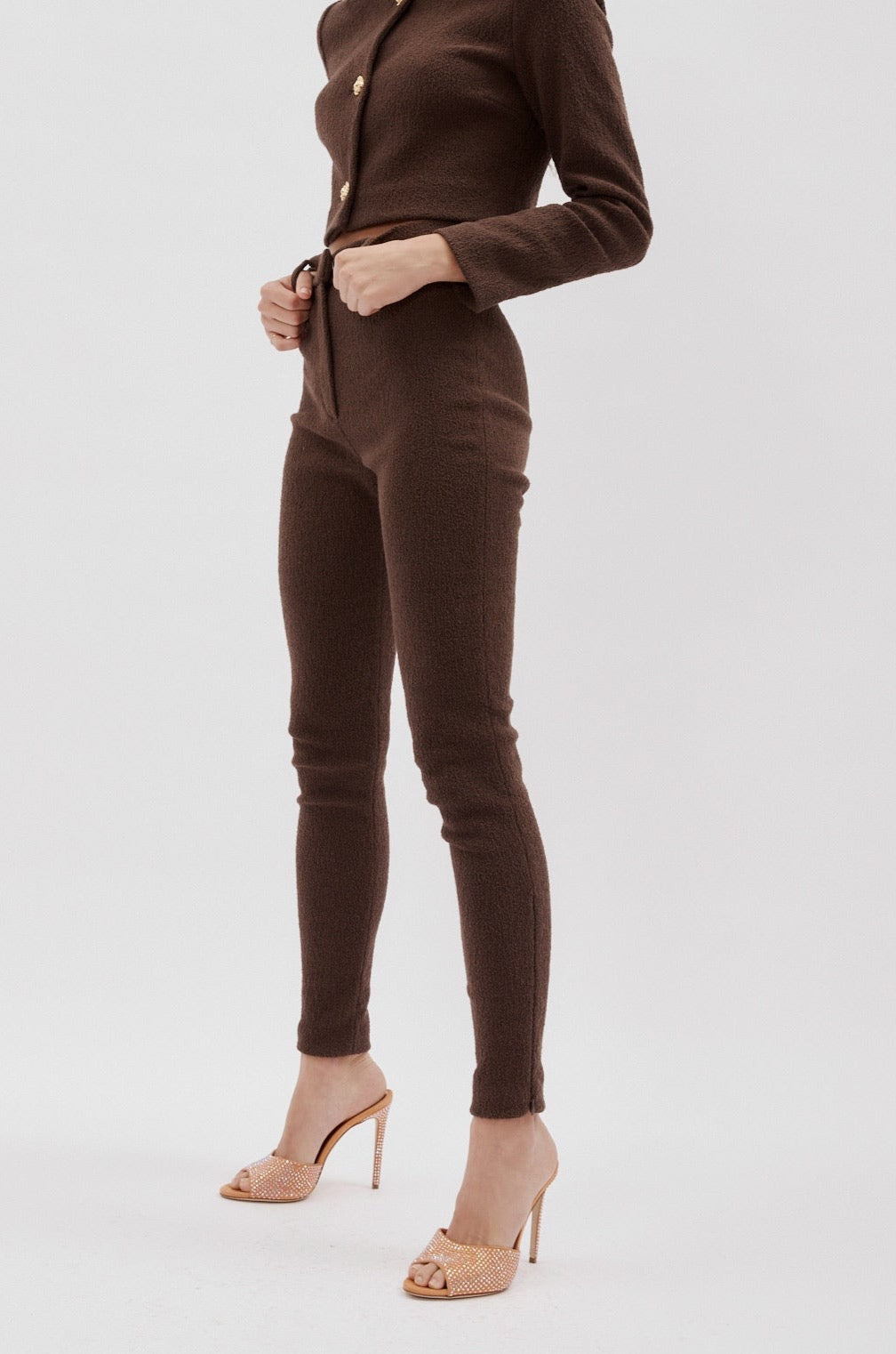 Skinny Brown Tailored Trousers - Désordre Boutique