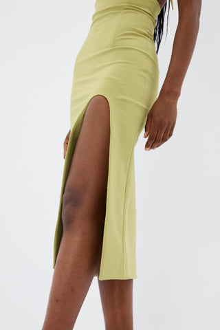 Super High Waist Pistachio Midi Skirt - Désordre Boutique