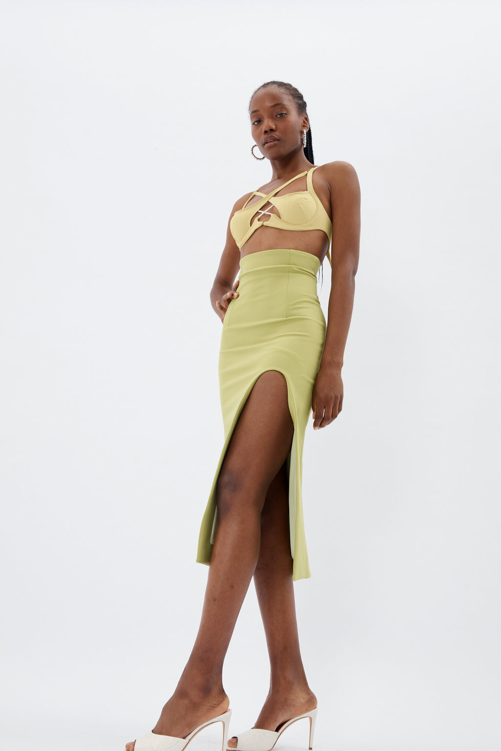 Super High Waist Pistachio Midi Skirt - Désordre Boutique