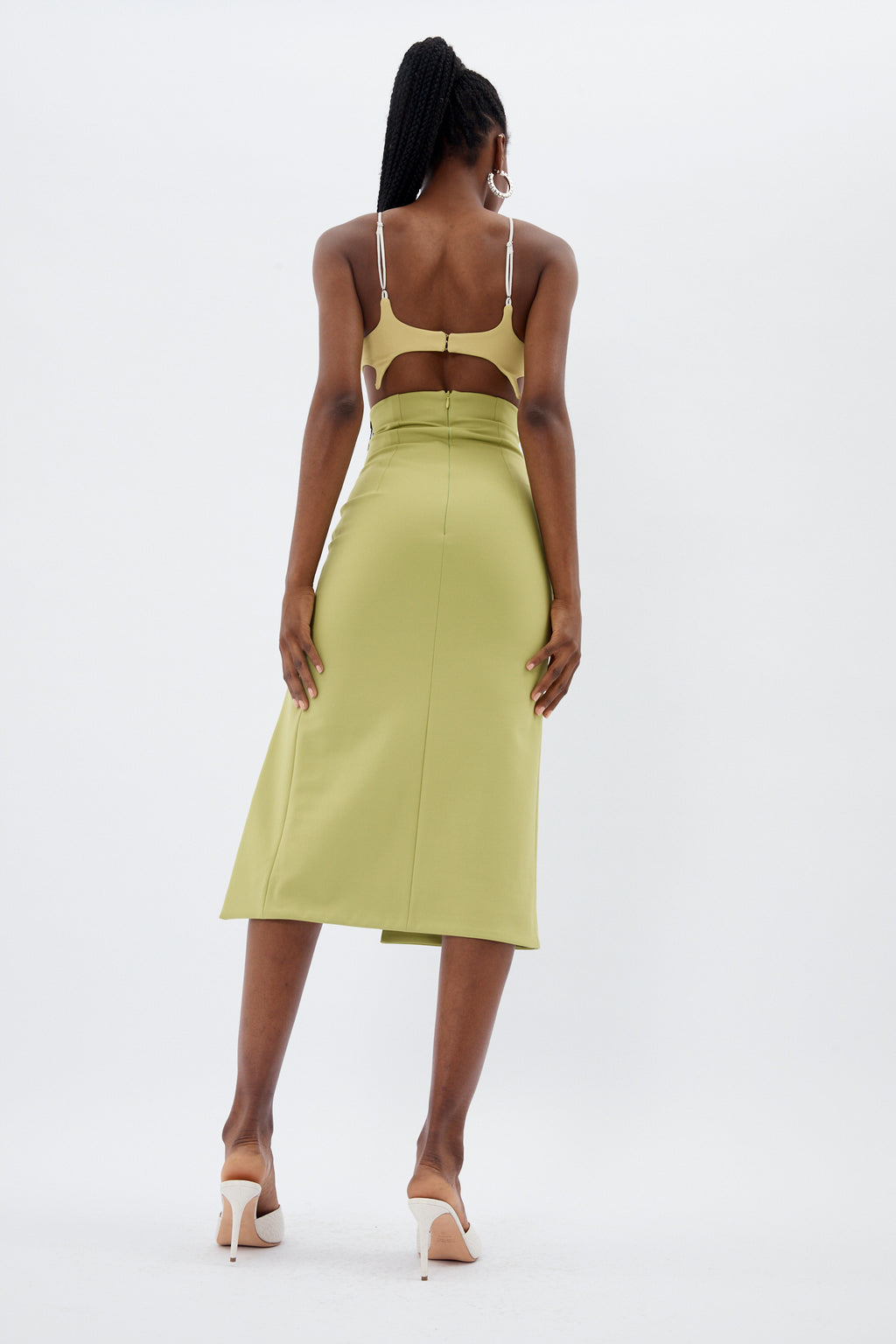 Super High Waist Pistachio Midi Skirt - Désordre Boutique