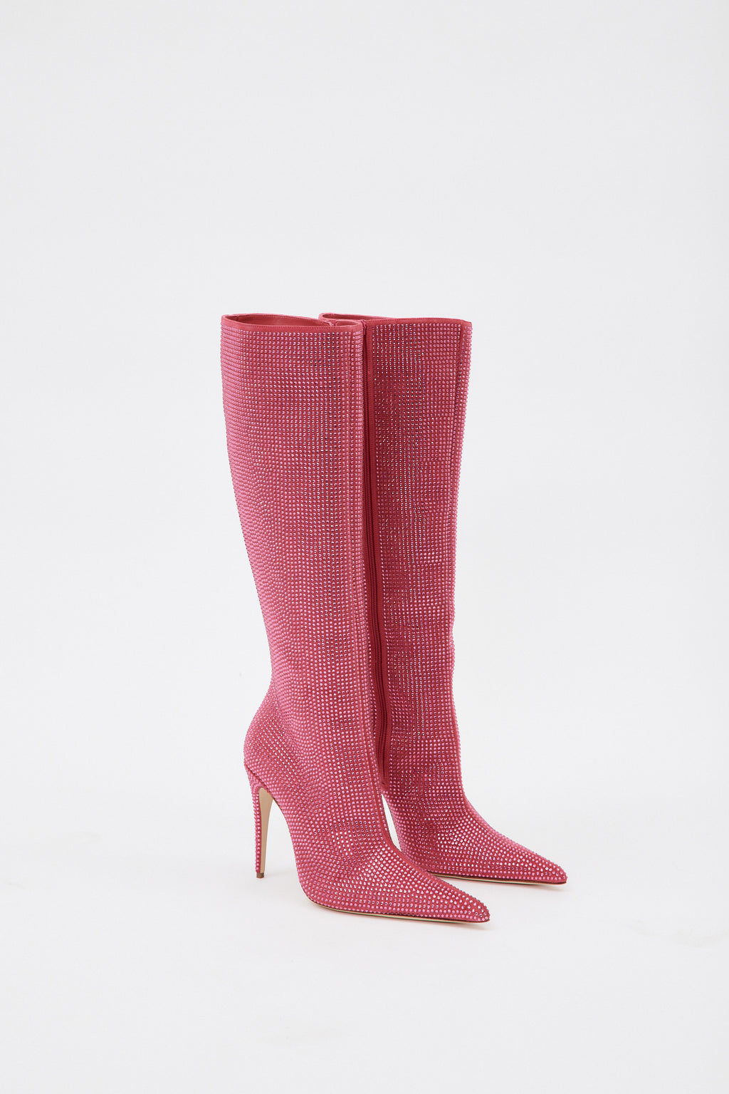 Magda Butrym Tall Pointed Toe Pink Diamante Crystal Boots Desordre Boutique