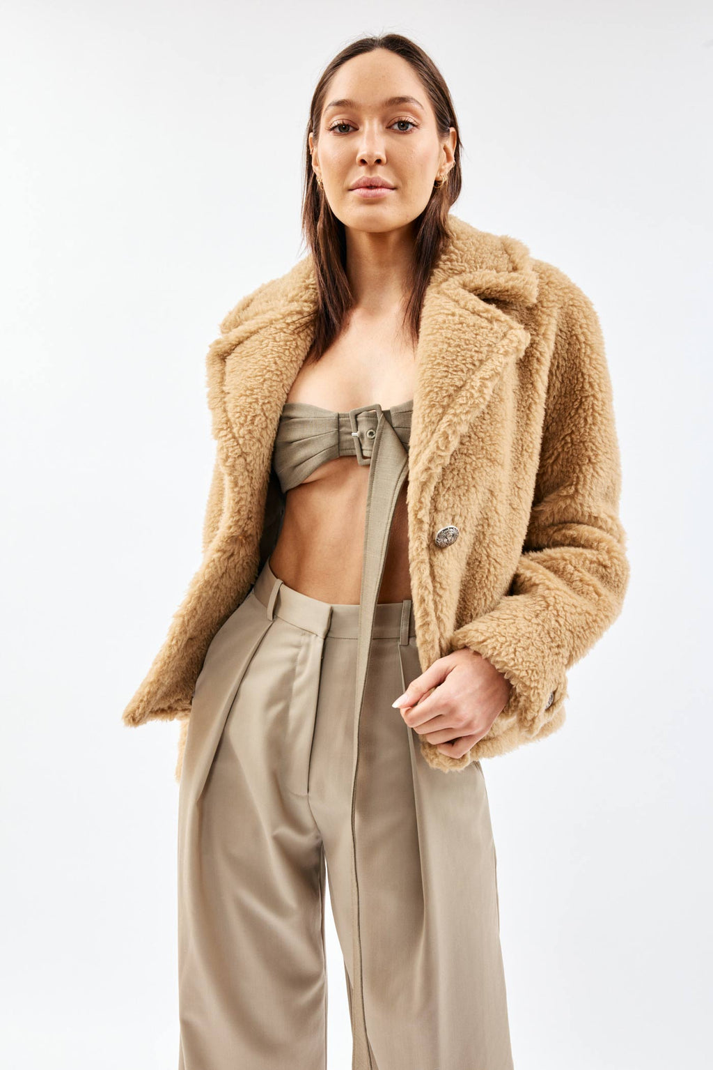 Two Button Cuddle Camel Jacket - Désordre Boutique