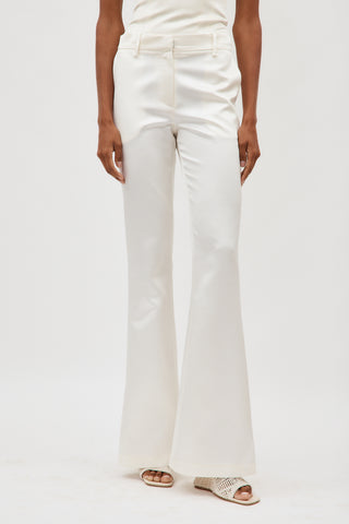 Wool White Flared Pants - Désordre Boutique