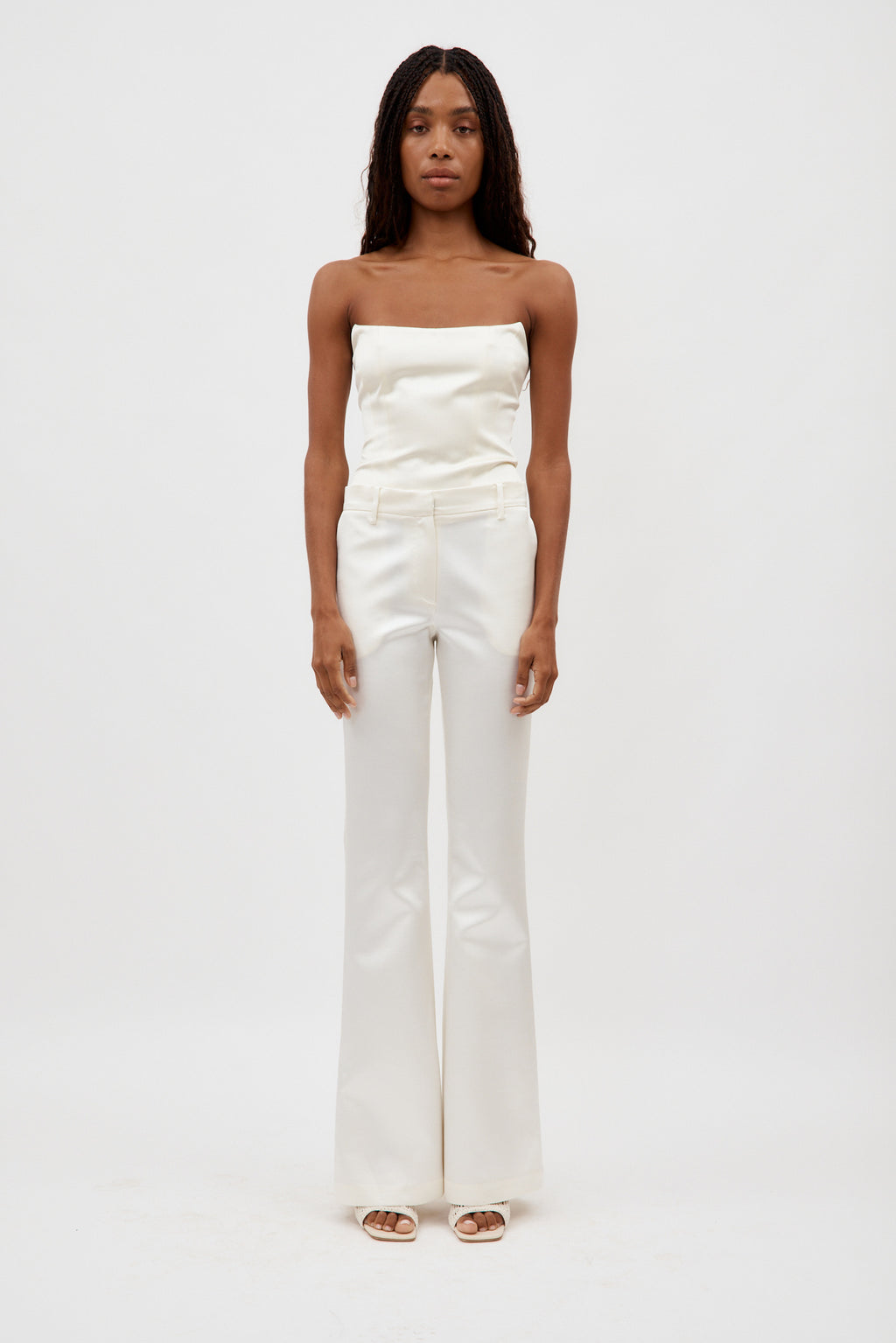 Wool White Flared Pants - Désordre Boutique