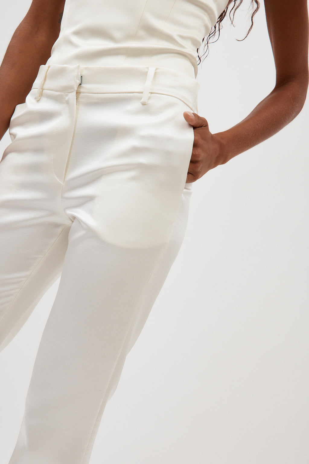 Wool White Flared Pants - Désordre Boutique