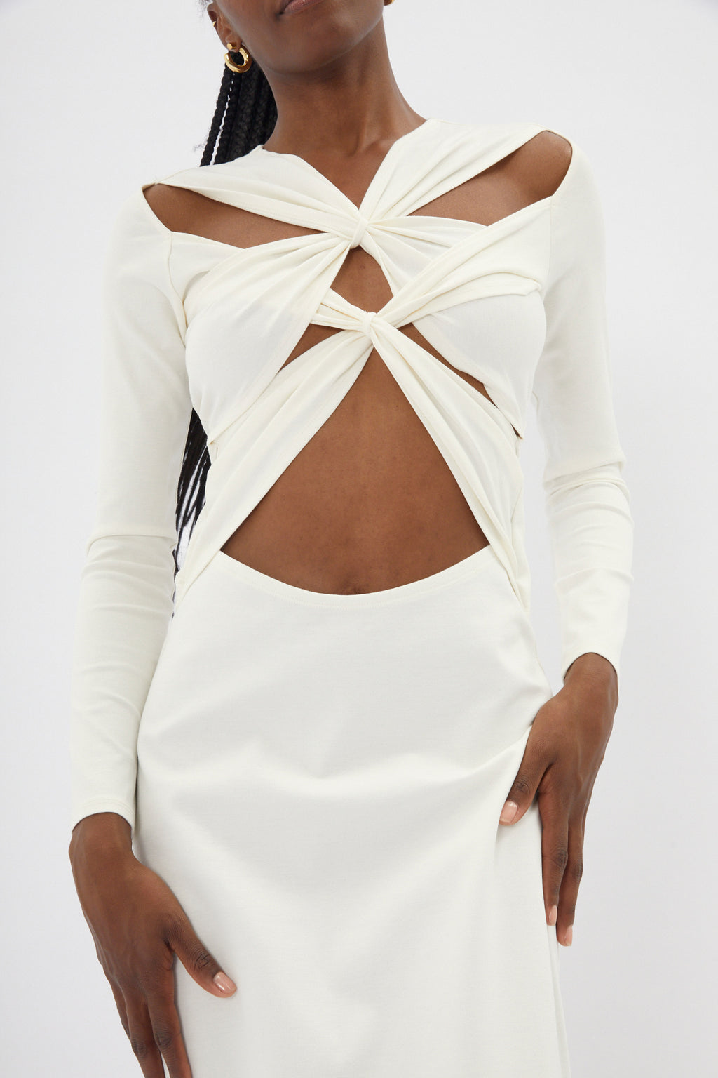 XX Knit Cream Cut Out Dress - Désordre Boutique