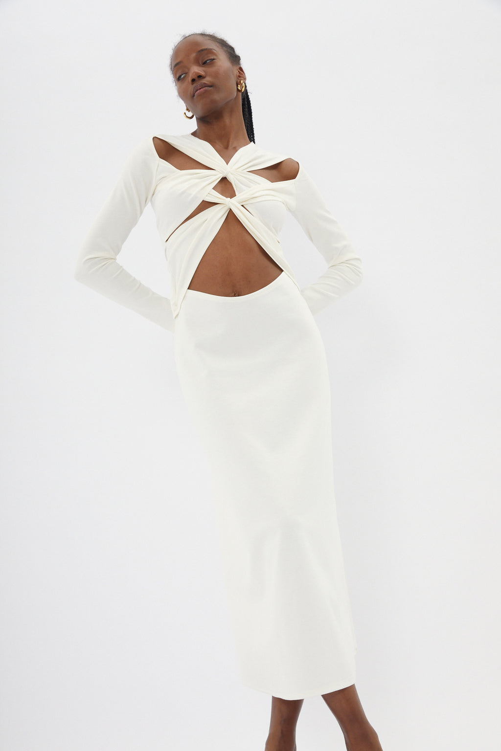 XX Knit Cream Cut Out Dress - Désordre Boutique